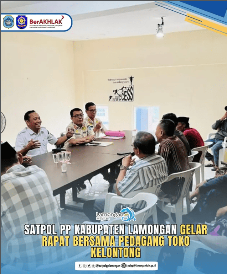 Foto: SATPOL PP KABUPATEN LAMONGAN GELAR RAPAT BERSAMA PEDAGANG TOKO KELONTONG
