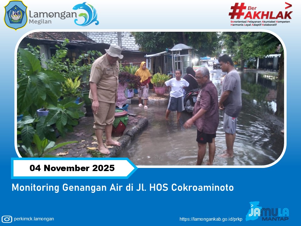 Foto: Monitoring Genangan Air di Jl. HOS Cokroaminoto