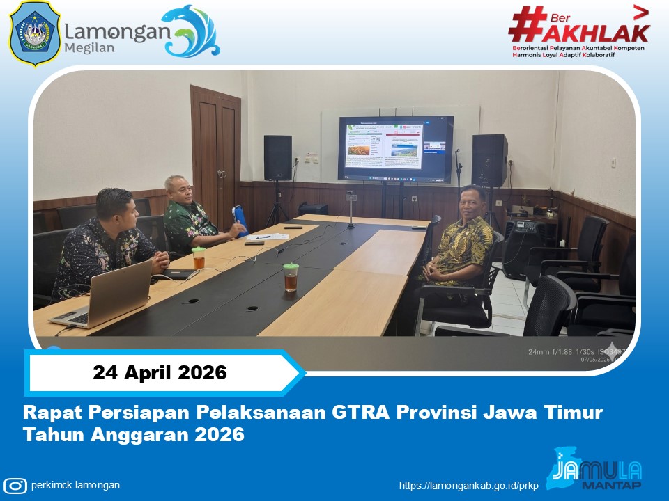 Foto: DINAS PERUMAHAN DAN KAWASAN PERMUKIMAN KABUPATEN LAMONGAN HADIRI RAPAT VIRTUAL PERSIAPAN GTRA PROVINSI JAWA TIMUR 2026