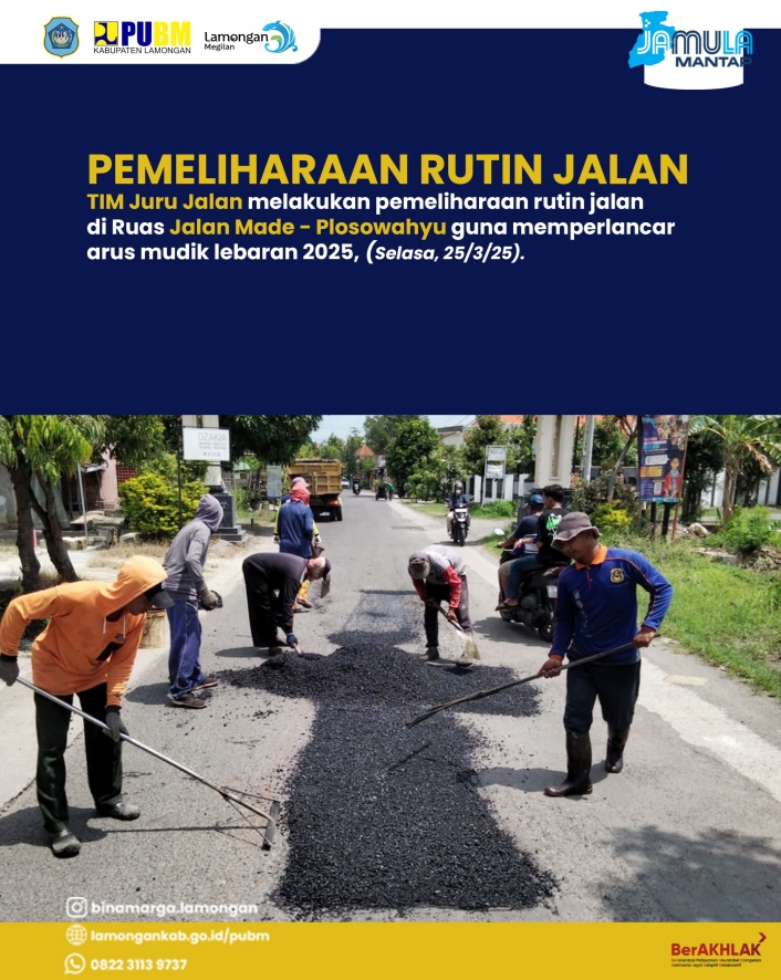 PEMELIHARAAN RUTIN JALAN MADE - PLOSOWAHYU