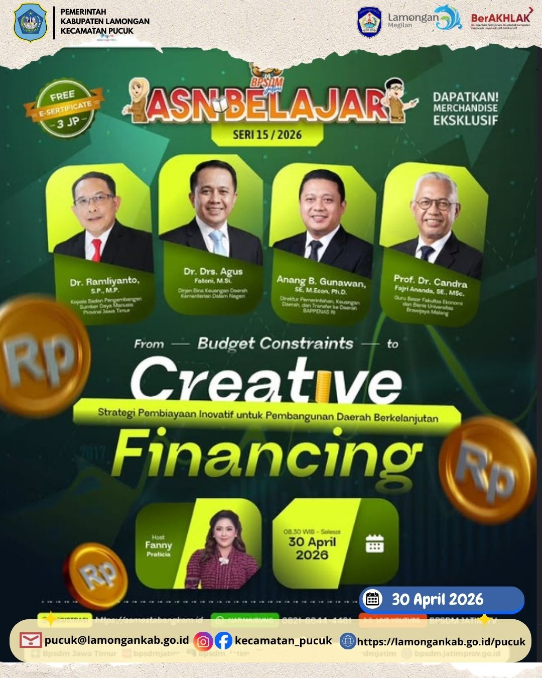 Foto: Kegiatan Webinar Srategi Pembiayaan Inovatif Untuk Pembangunan Daerah Berkelanjutan 2026