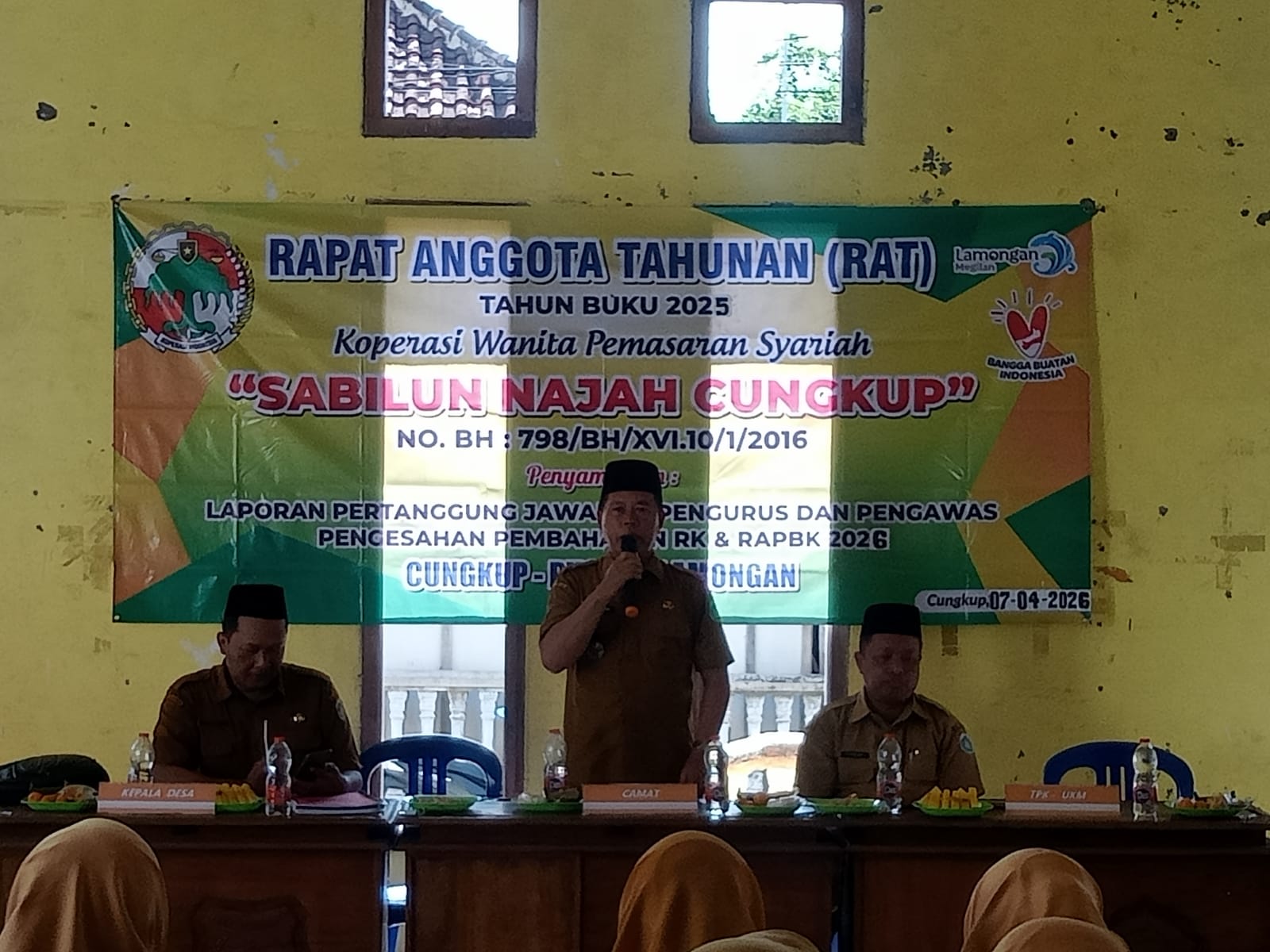 Foto: Kegiatan RAT Koperasi Wanita Pemasaran Syariah Sabilun Najah Desa Cungkup Kecamatan Pucuk Kabupaten Lamongan