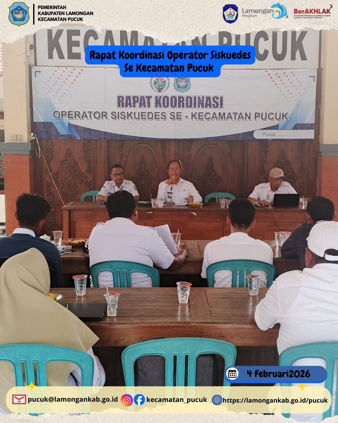 Foto: Kegiatan Rapat Koordinasi Operator Siskuedes Se Kecamatan Pucuk