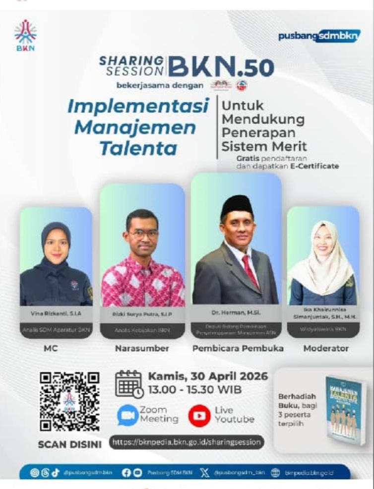 Foto: Pengumuman Webinar Implementasi Manajemen Talenta Untuk Mendukung Penerapan Sistem Merit TAhun 2026