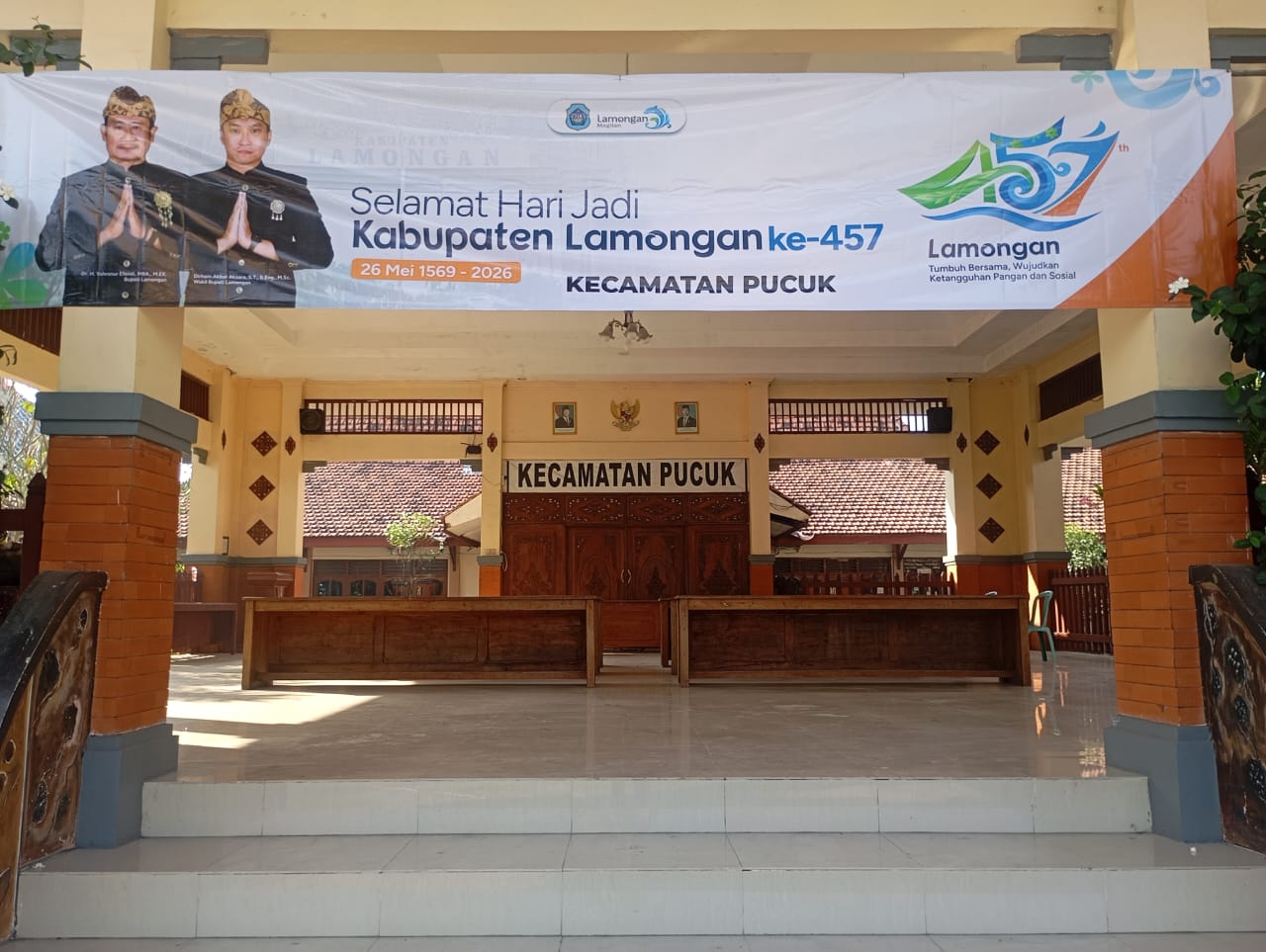 Spanduk Hari Jadi Kabupaten Lamongan ke-457 Kecamatan Pucuk Tahun 2026