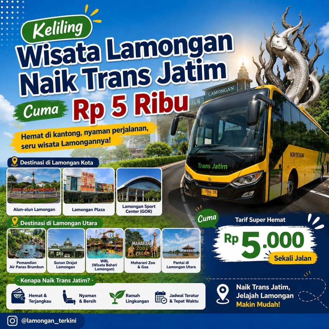 Foto: Keliling Wisata Lamongan Naik Trans Jatim Kabupaten Lamongan