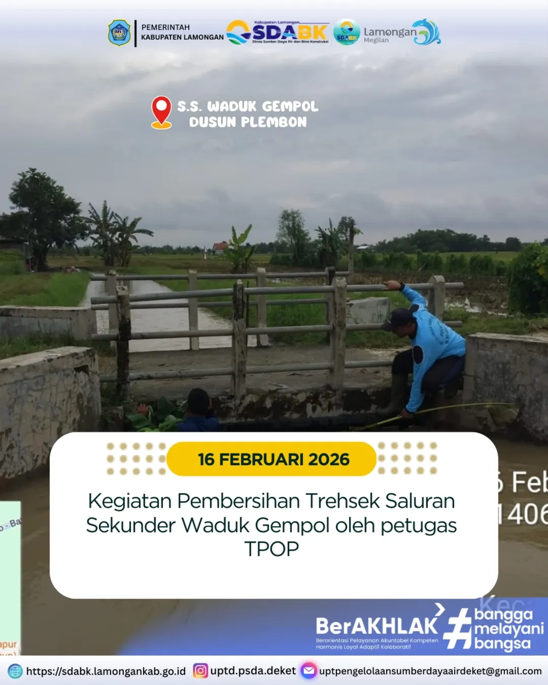 Foto: Pembersihan Saluran Sekunder Waduk Gempol