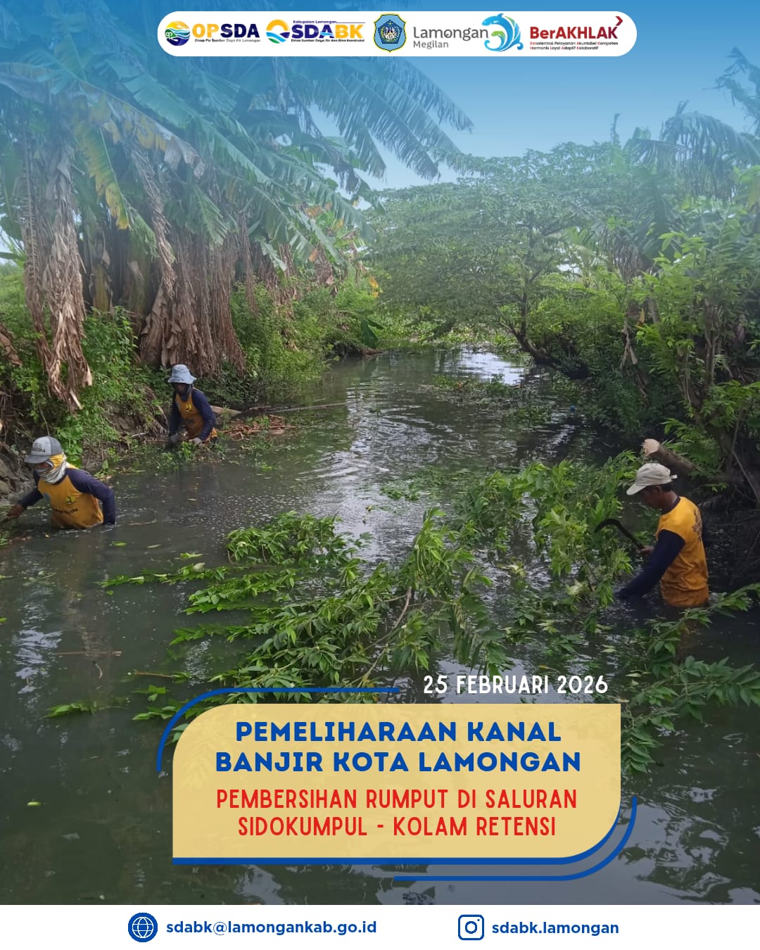 Foto: PEMELIHARAAN KANAL BANJIR KOTA LAMONGAN