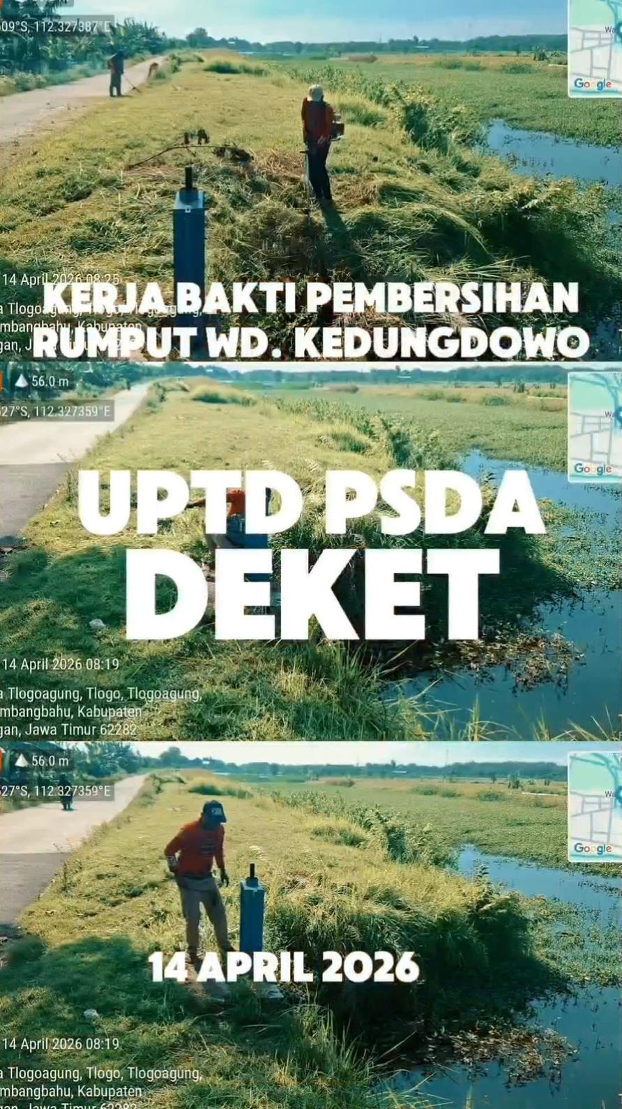 Foto: Kerja bakti pemeliharaan rutin pemotongan rumput di wilayah waduk Kedungdowo