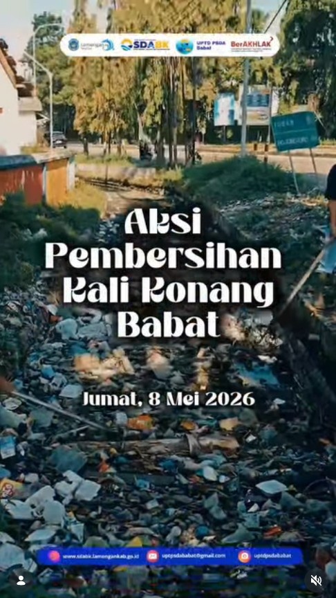 Foto: Aksi Pembersihan Kali Konang Babat