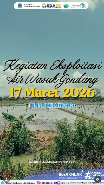 Foto: Kegiatan Eksploitasi (pembukaan) Air pada Waduk Gondang