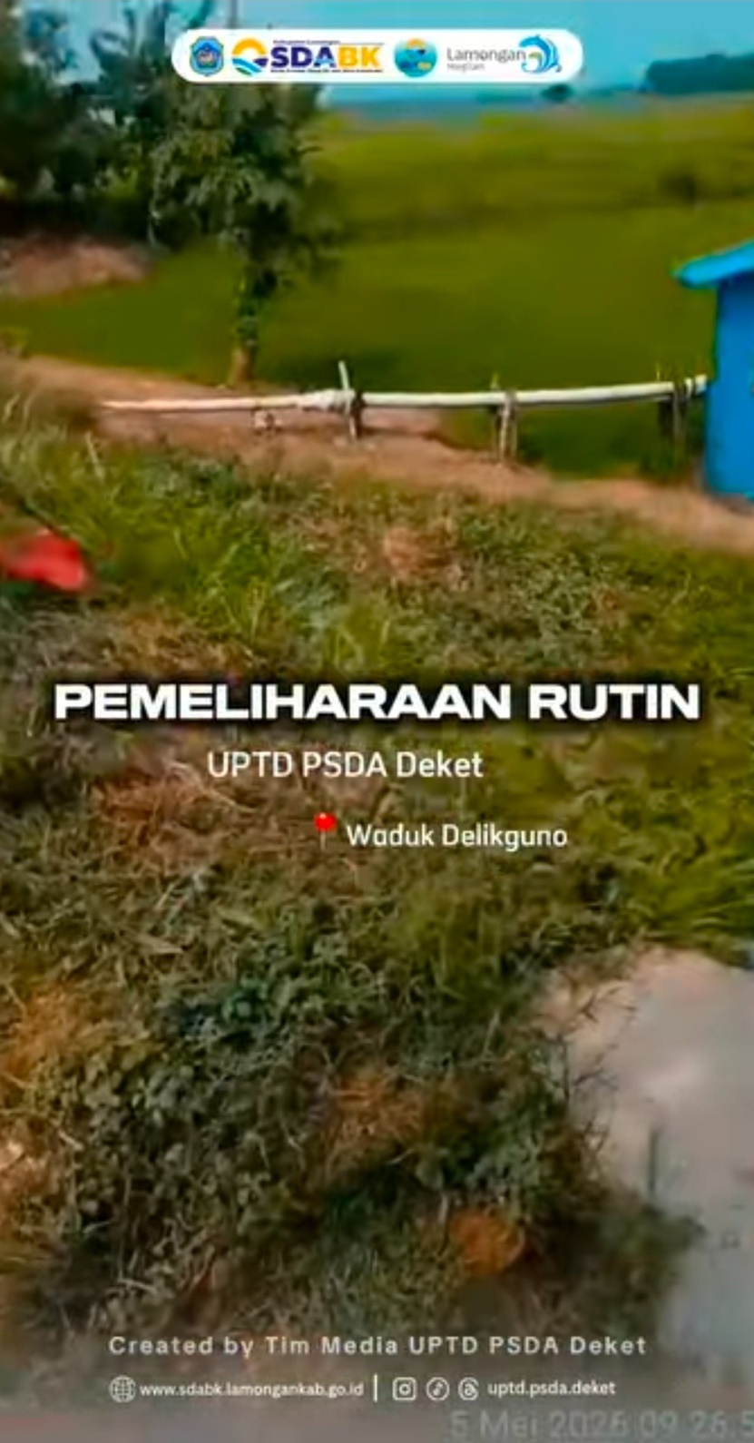 Foto: Pemotongan Rumput di Intake Waduk Delikguno
