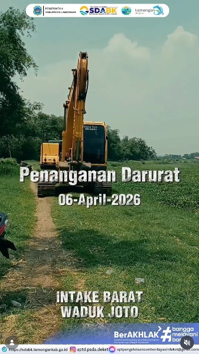 Foto: Penanganan Darurat Kebocoran Tanggul di Intake Barat Waduk Joto