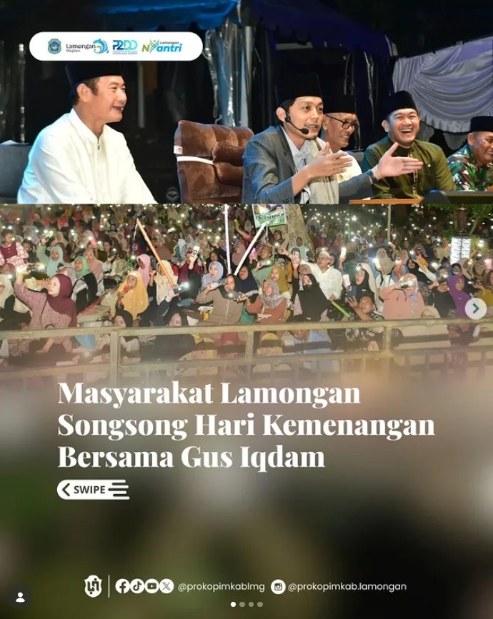 Foto: Masyarakat Lamongan Songsong Hari Kemenangan Bersama Gus Iqdam