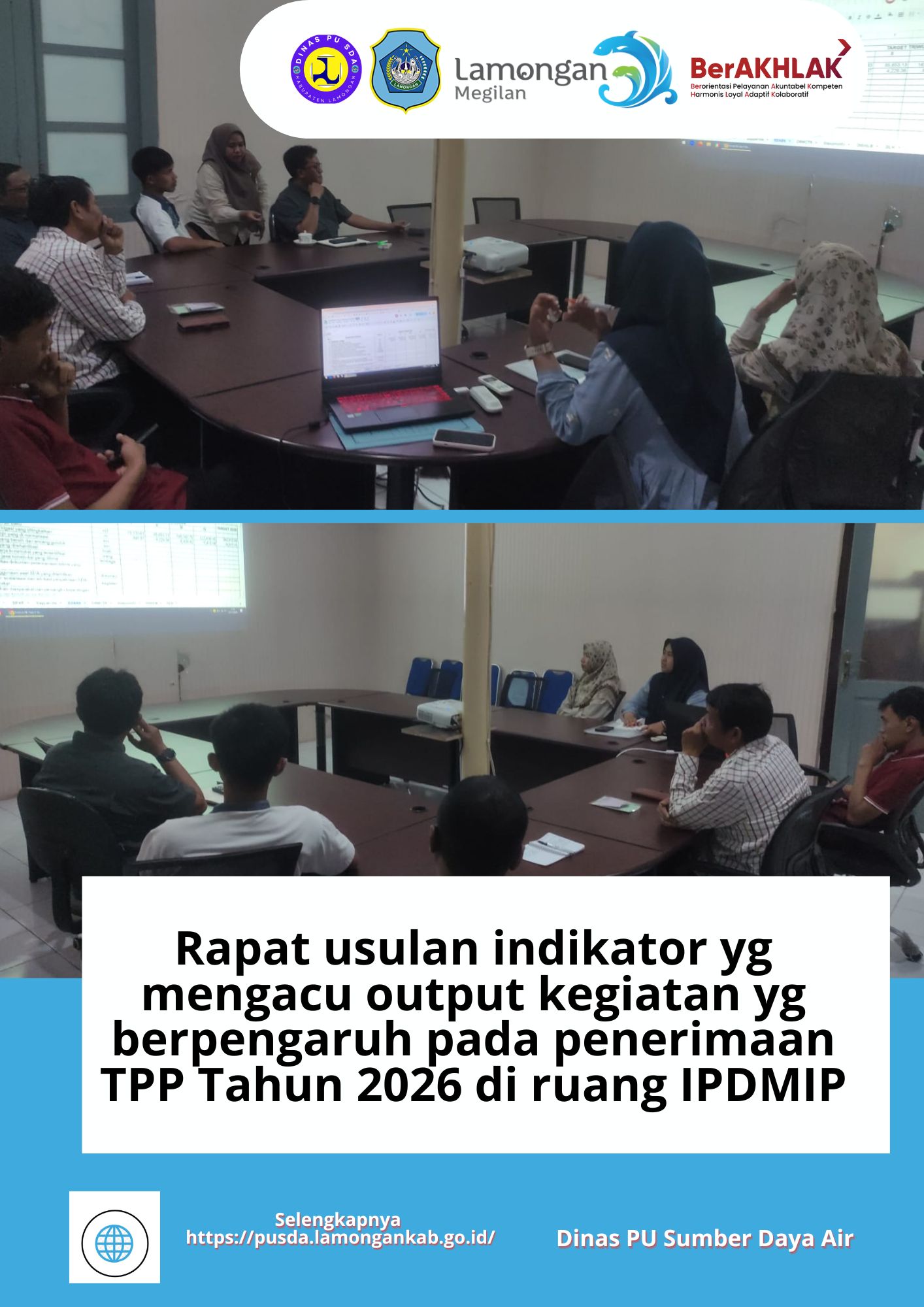 Foto: Rapat usulan indikator yg mengacu output kegiatan yg berpengaruh pada penerimaan TPP Tahun 2026 di ruang IPDMIP