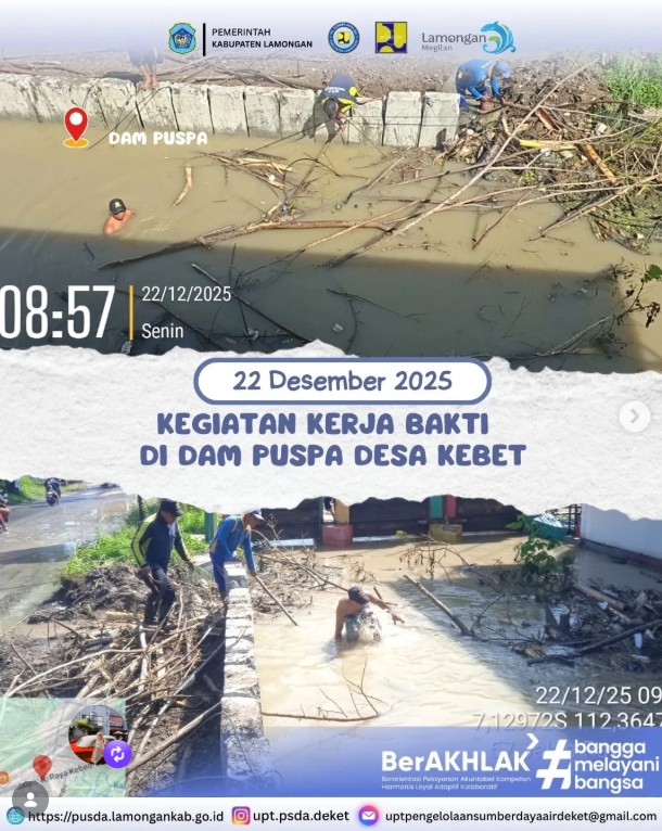Foto: Kegiatan kerja Bakti di Dam Puspa Desa Kebet