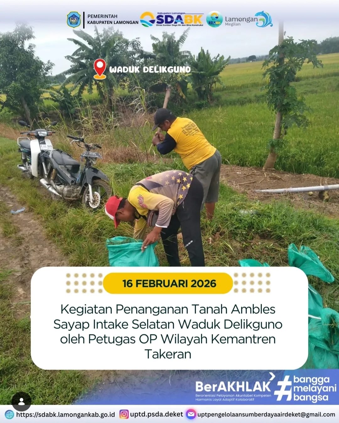 Foto: Kegiatan Penanganan Tanah Ambles Sayap Intake Selatan Waduk Delikguno