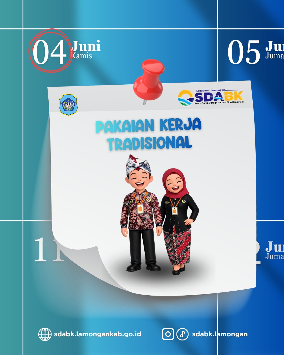 Imbauan Penggunaan Pakaian Kerja Tradisional di Lingkungan Dinas SDABK Lamongan