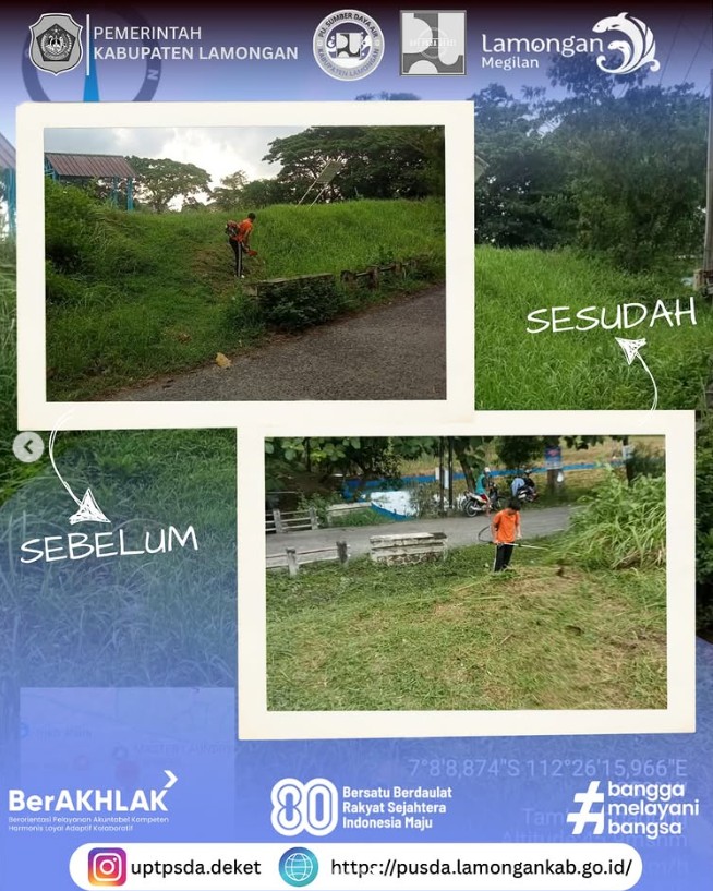 Foto: Kegiatan Pemeliharaan Rutin Pembersihan Rumput dan Pemberian Oli di Pintu Sisi barat