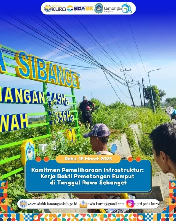 Foto: Komitmen Pemeliharaan Infrastruktur melalui Kerja Bakti Pemotongan Rumput di Tanggul Rawa Sebanget