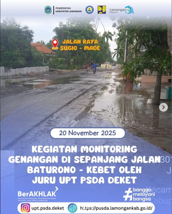 Foto: Kegiatan Monitoring Genangan di Sepanjang Jalan Baturono - Kebet oleh Juru UPT PSDA Deket