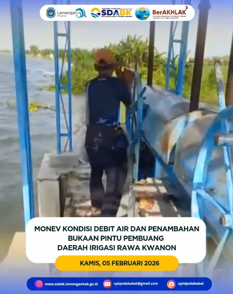 Foto: Monitoring dan evaluasi kondisi debit air sekaligus penambahan bukaan pintu pembuang Kwanon