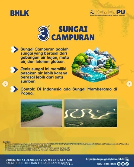 Foto: Jenis Sungai Berdasarkan Jenis Airnya