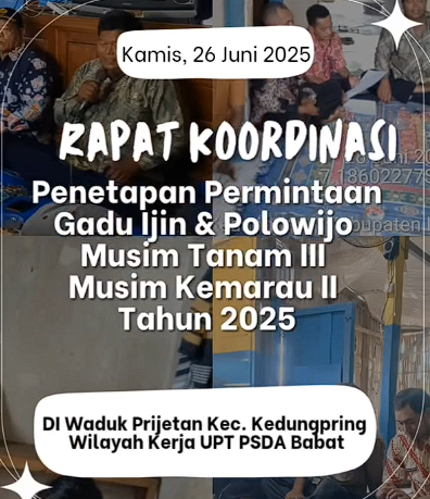 Foto: Rapat Koordinasi Penetapan Pola Tanam MT III–MK II 2025 Digelar di Kedungpring