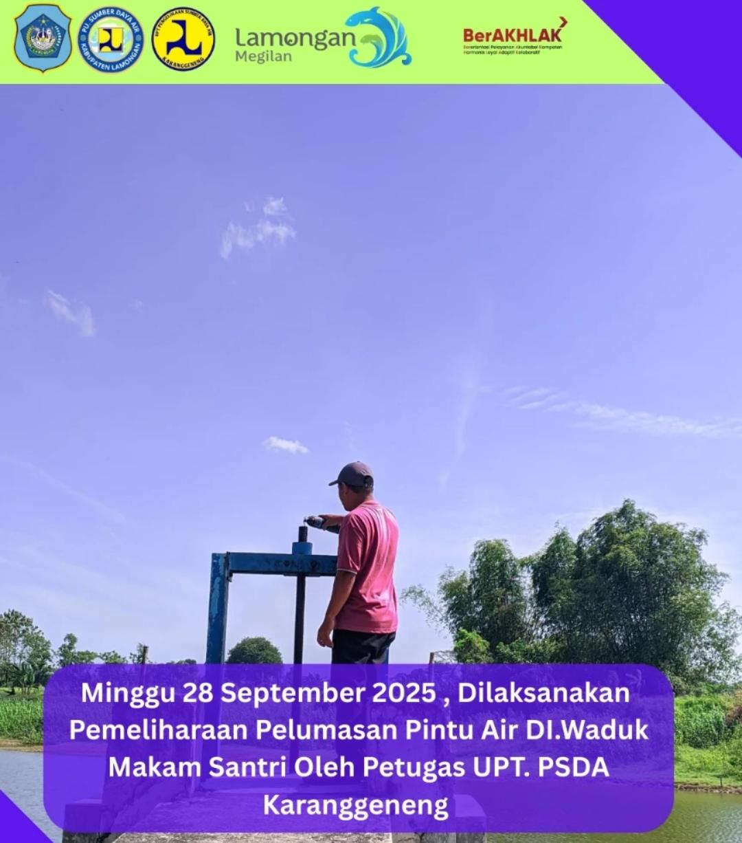 Foto: Pemeliharaan Pintu Air Waduk Makam Santri