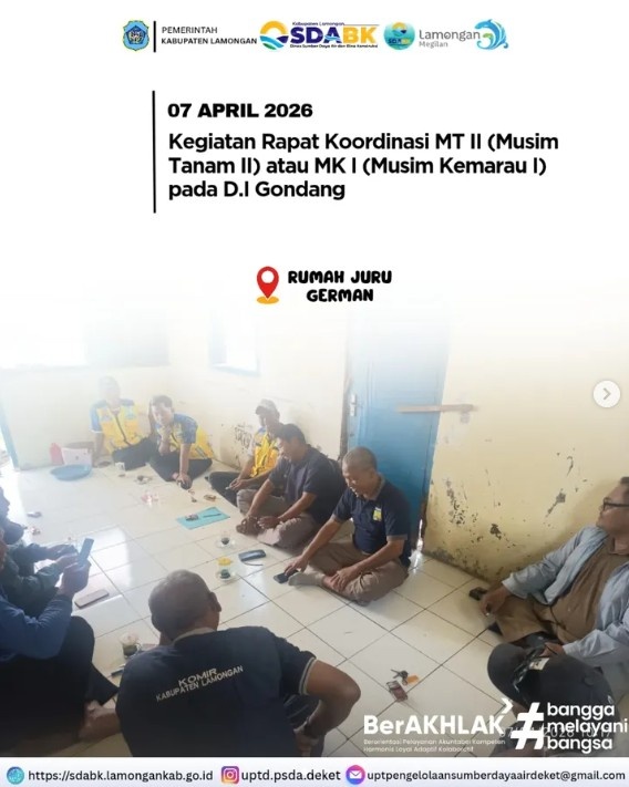 Foto: Rapat Koordinasi Persiapan Musim Tanam II dan Musim Kemarau I pada D.I Gondang