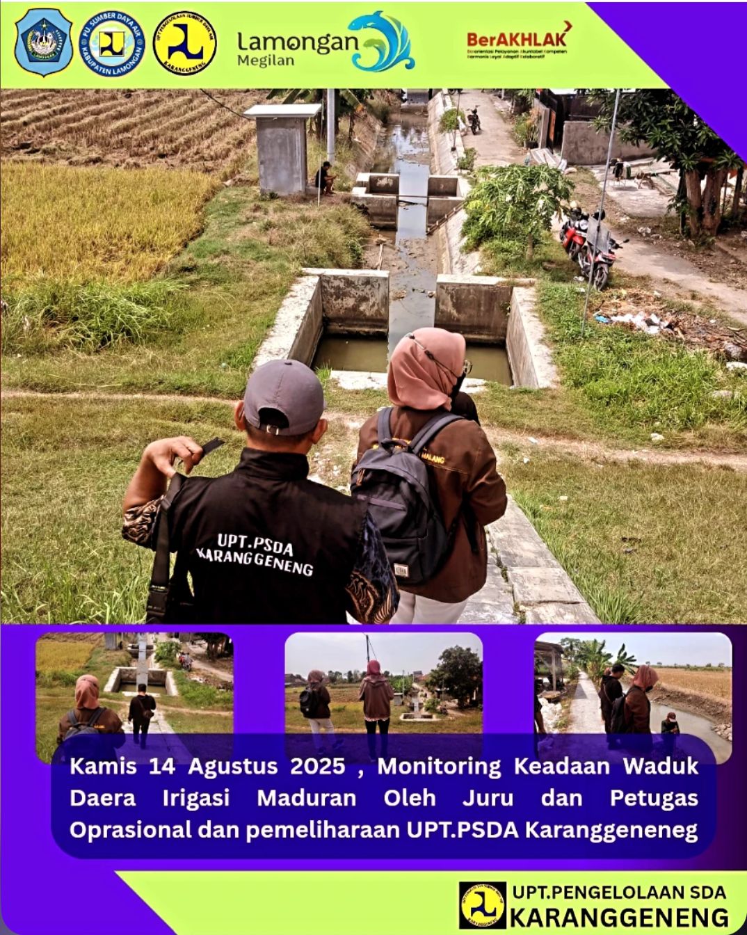 Foto: Monitoring Daerah Irigasi Waduk Maduran