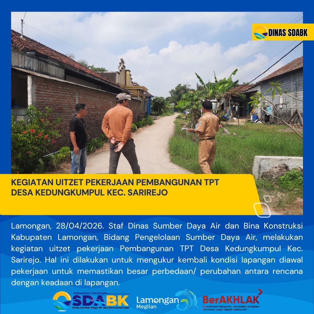 Foto: KEGIATAN UITZET PEKERJAAN PEMBANGUNAN TPT DESA KEDUNGKUMPUL KEC. SARIREJO