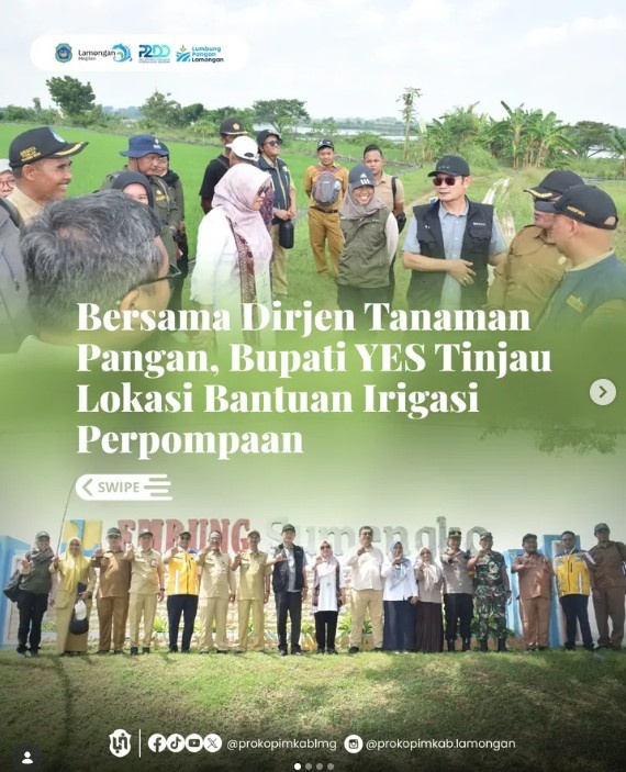 Foto: Bersama Dirjen Tanaman Pangan, Bupati YES Tinjau Lokasi Bantuan Irigasi Perpompaan