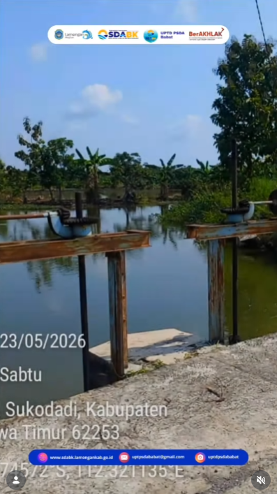 Foto: Monitoring Intensif dan Pembukaan Pintu Pembuang, UPTD PSDA Babat Kendalikan Debit Air Rawa Kwanon