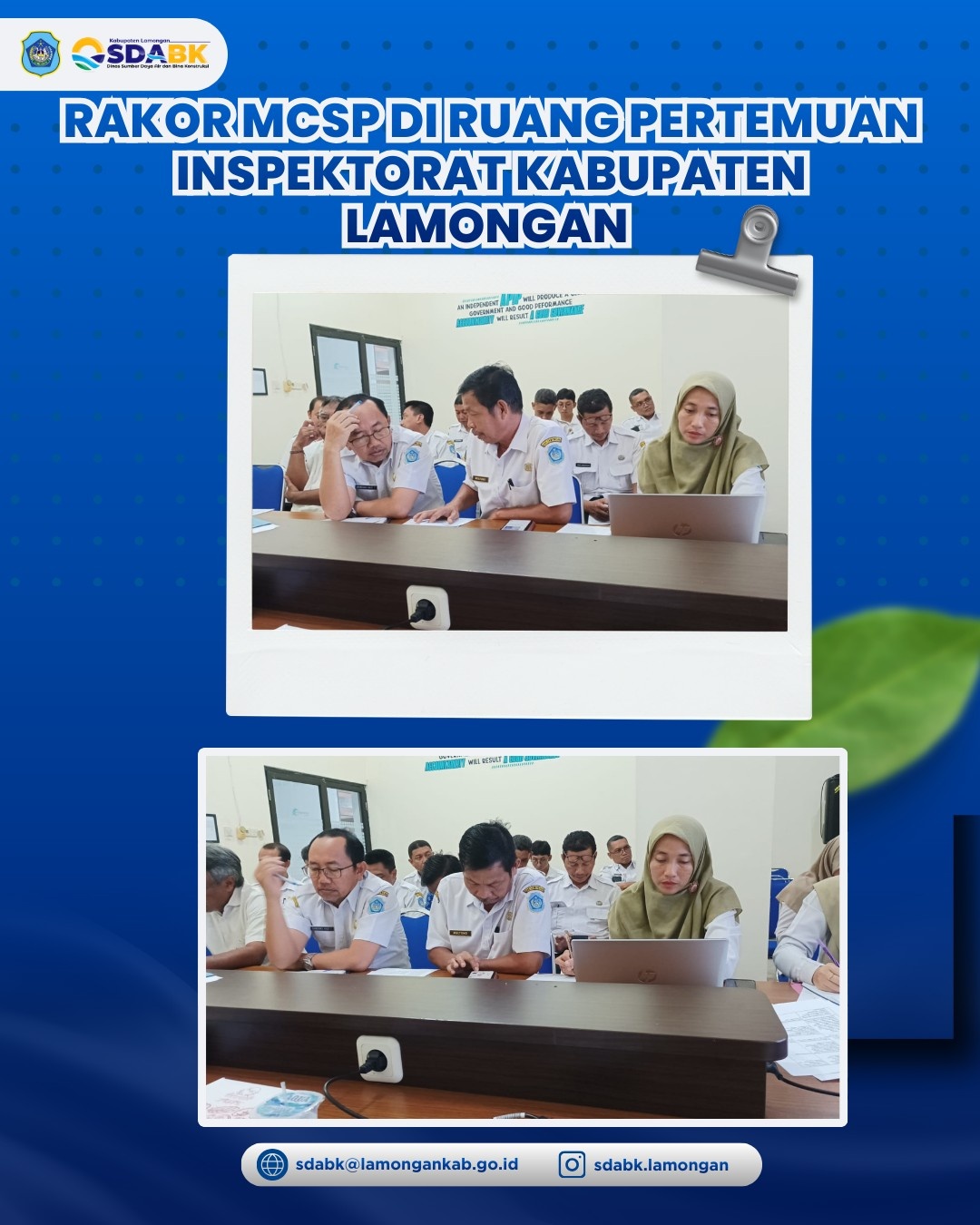 Foto: Rakor MCSP Di Ruang Pertemuan Inspektorat Kab Lamongan
