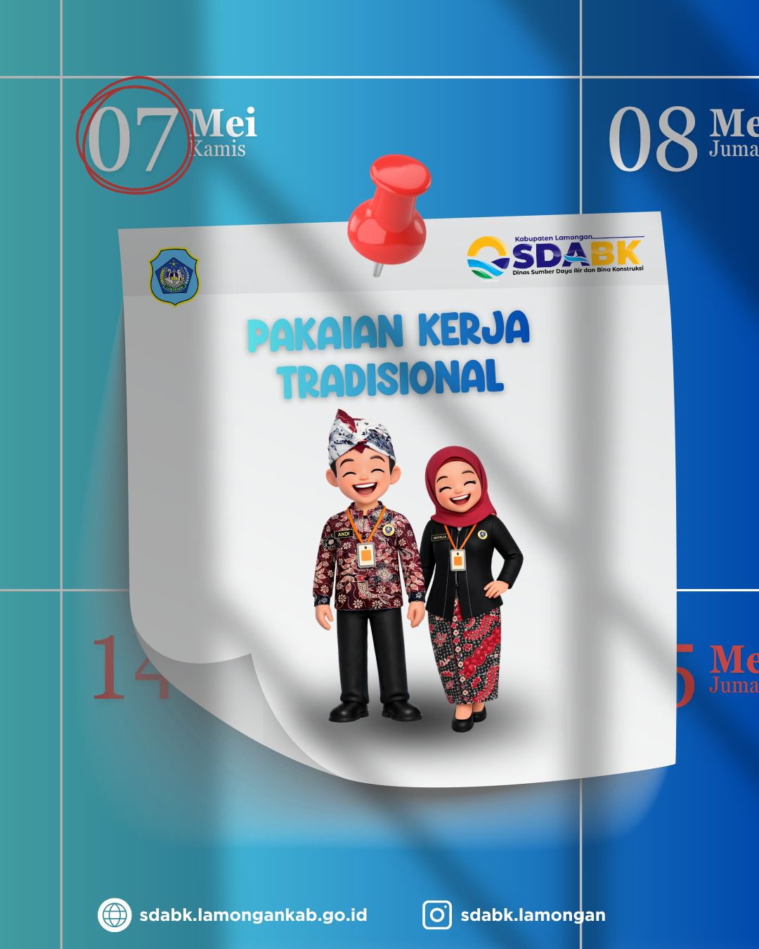 Foto: Imbauan Penggunaan Pakaian Kerja Tradisional di Lingkungan Dinas SDABK Lamongan