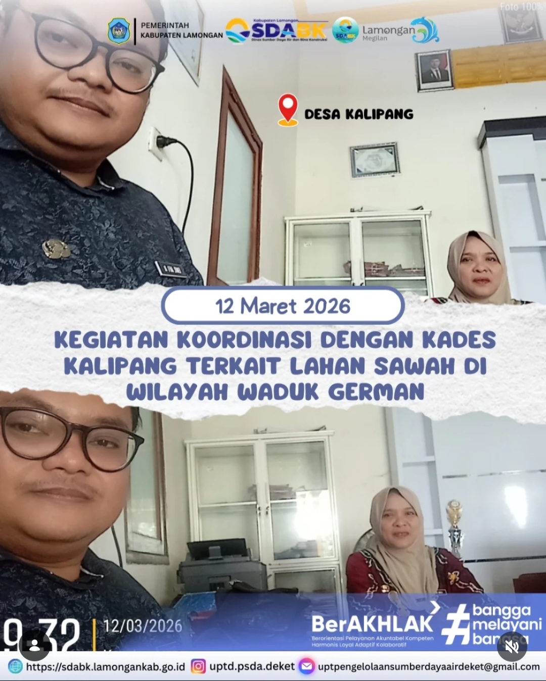Foto: Kegiatan Koordinasi dengan Kades Kalipang Terkait Lahan Sawah di Wilayah Waduk German