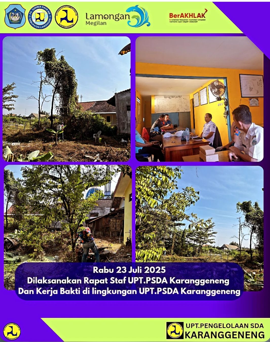Foto: Rapat Staf Dan Kerja Bakti Di Lingkungan UPT PSDA Karanggeneng