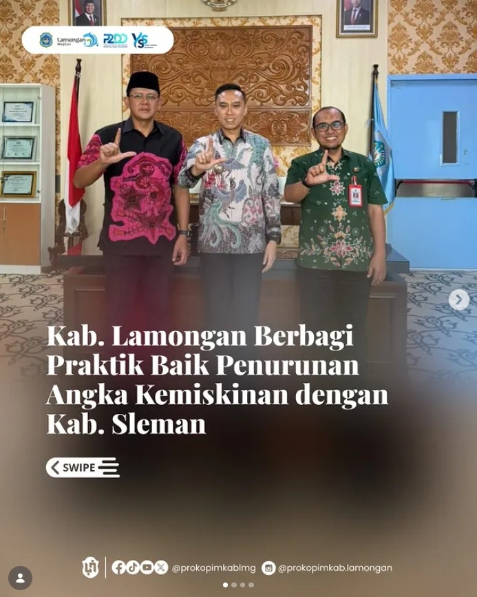 Foto: Kab. Lamongan Berbagi Praktik Baik Penurunan Angka Kemiskinan dengan Kab. Sleman