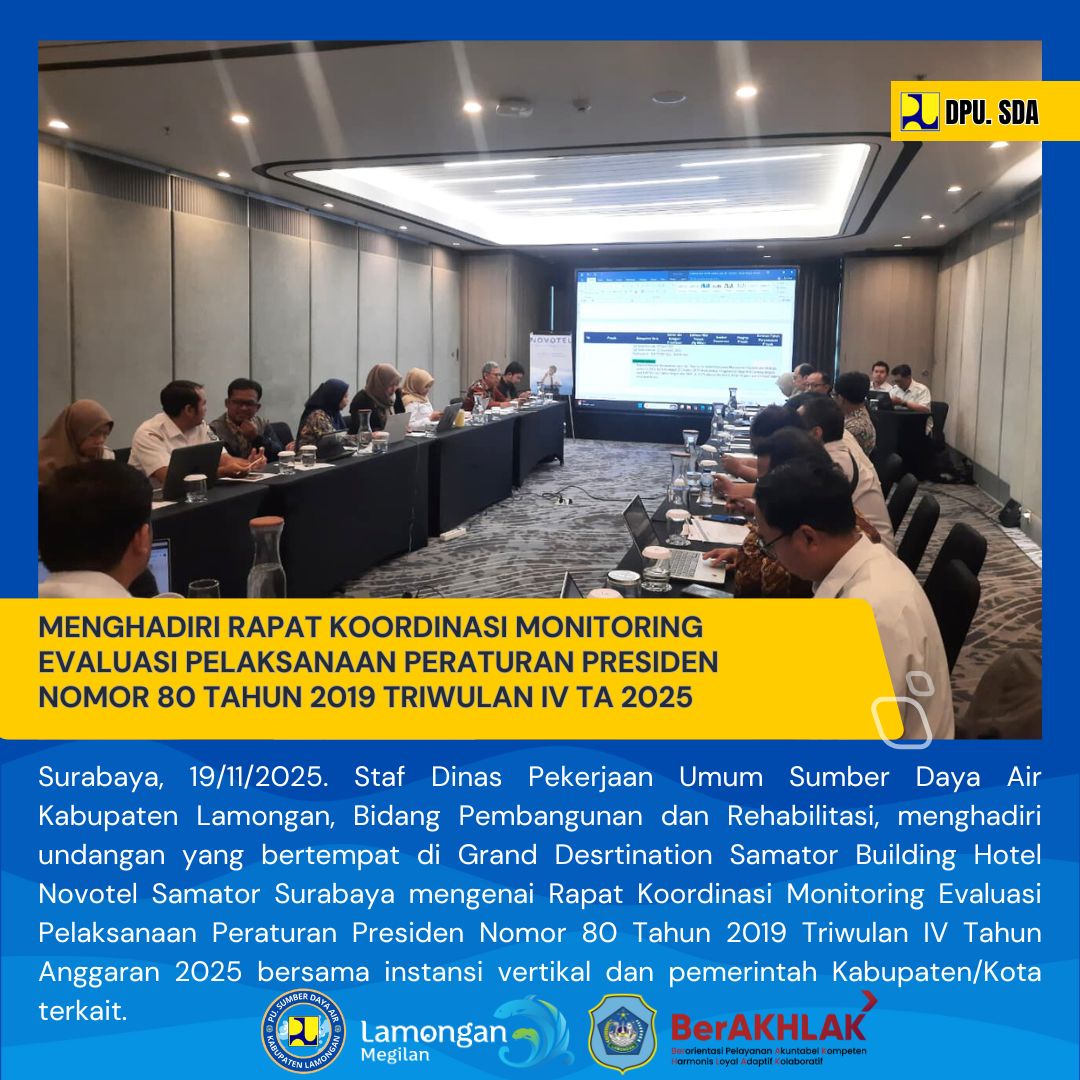 Foto: RAPAT KOORDINASI MONITORING EVALUASI PELAKSANAAN PERATURAN PRESIDEN NOMOR 80 TAHUN 2019 TRIWULAN IV TAHUN ANGGARAN 2025