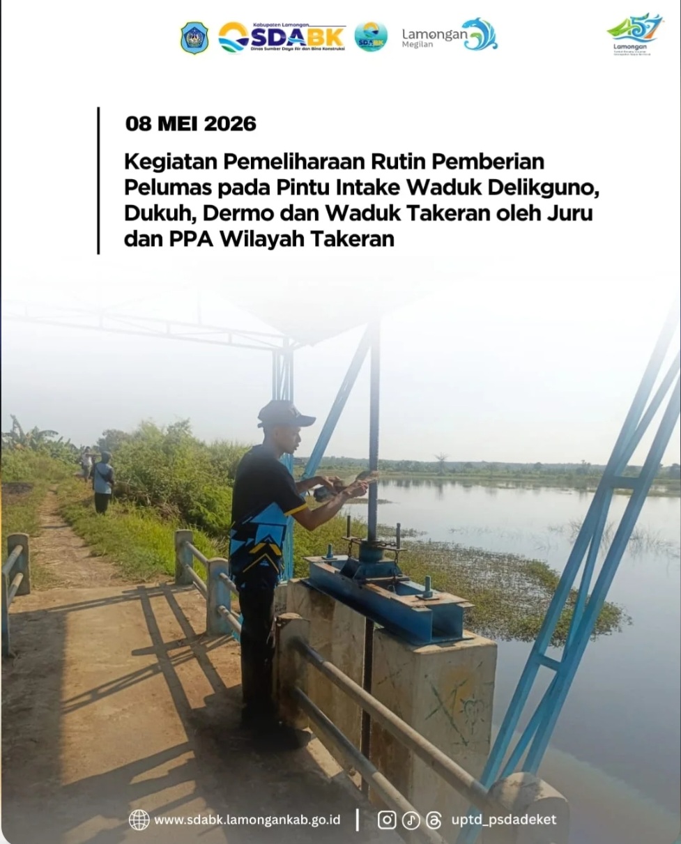 Foto: Pemeliharaan Rutin Pintu Intake Waduk Delikguno