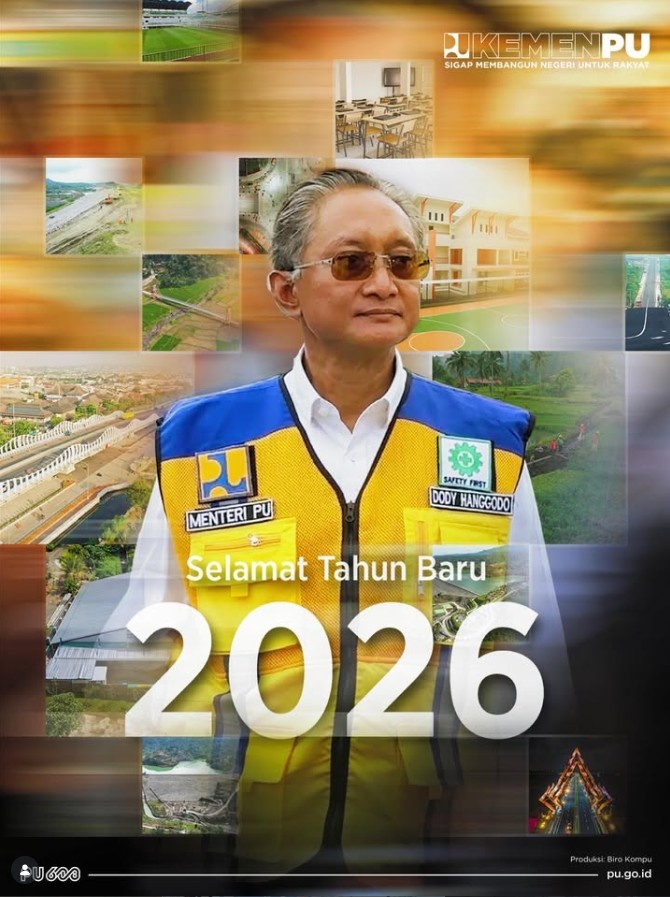 Foto: Tahun 2025 telah kita lalui. Kini saatnya merakit kembali semangat untuk mewujudkan cita-cita bangsa. Bersama melangkah, sigap membangun infrastruktur untuk Indonesia yang lebih maju.