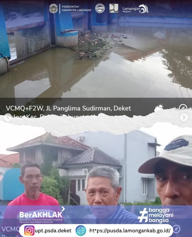 Foto: Kegiatan Pembukaan Pintu Dam Deket Terkait Pengendalian Banjir Kota oleh Juru Deket