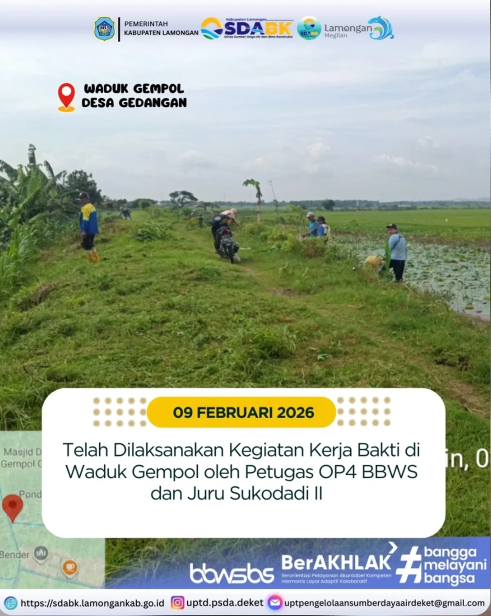 Foto: Kegiatan Kerja Bakti di Waduk Gempol