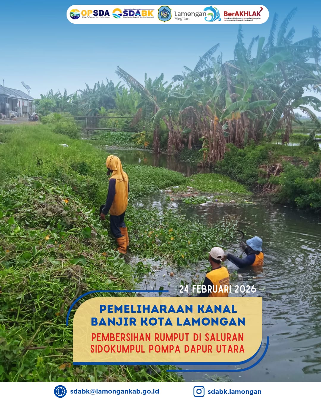 Foto: PEMELIHARAAN KANAL BANJIR KOTA LAMONGAN