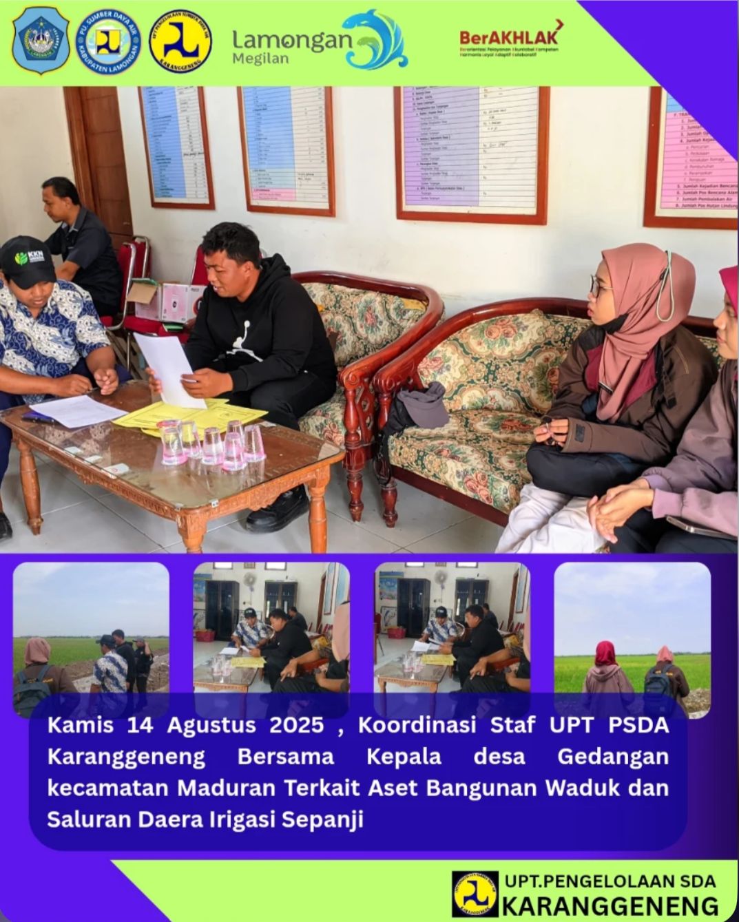 Foto: Koordinasi Staf UPT PSDA Karanggeneng Bersama Kepala Desa Gedangan