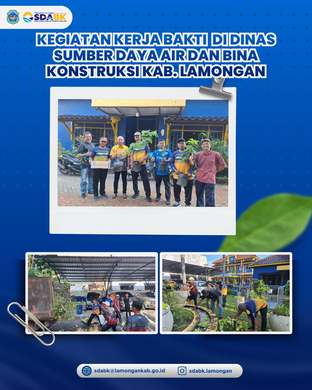 Foto: Kegiatan Kerja Bakti Di Dinas Sumber Daya Air dan Bina Konstruksi Kabupaten Lamongan