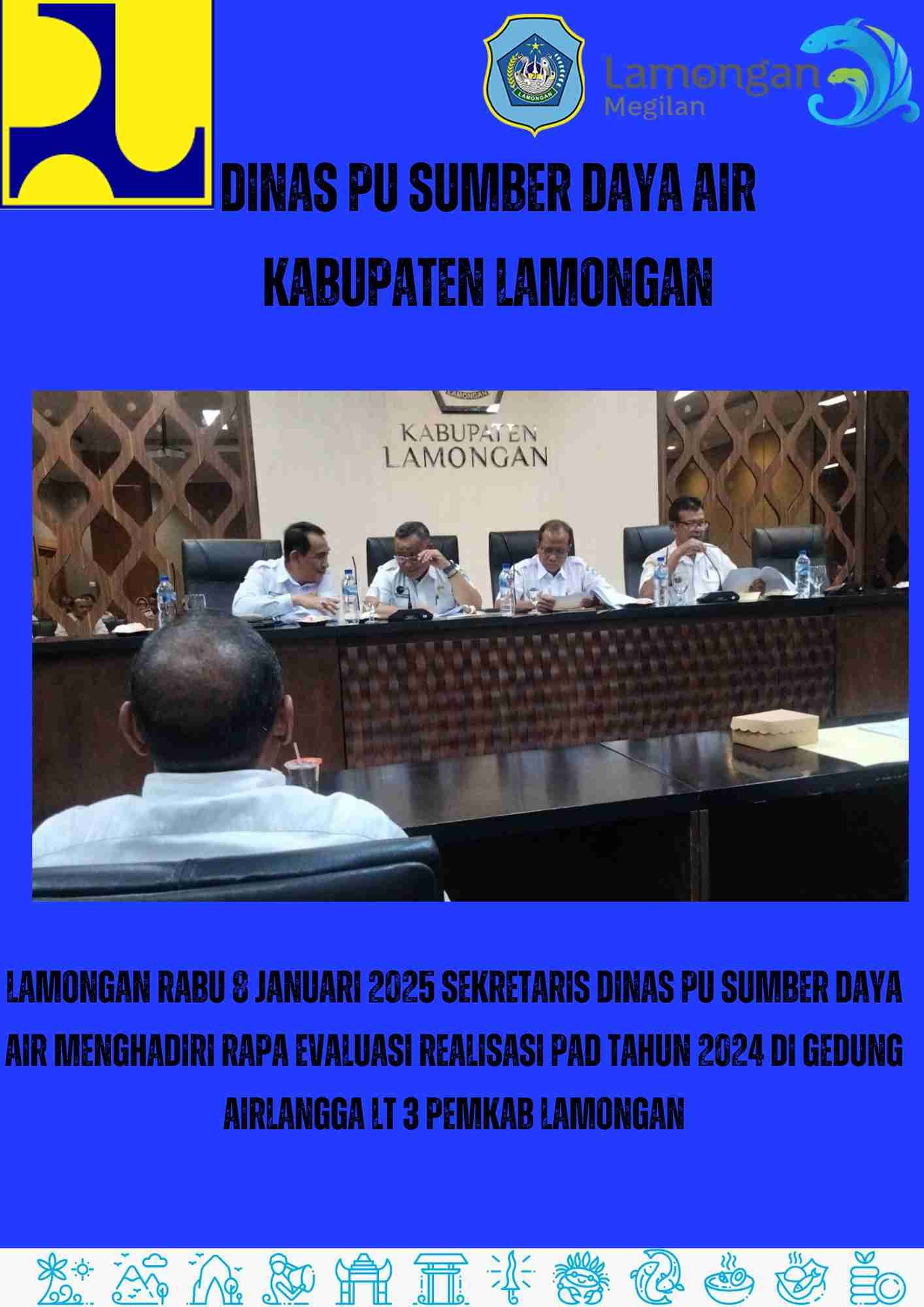 Rapat Evaluasi realisasi PAD tahun 2024 di gedung Airlangga lt 3 pemkab Lamongan