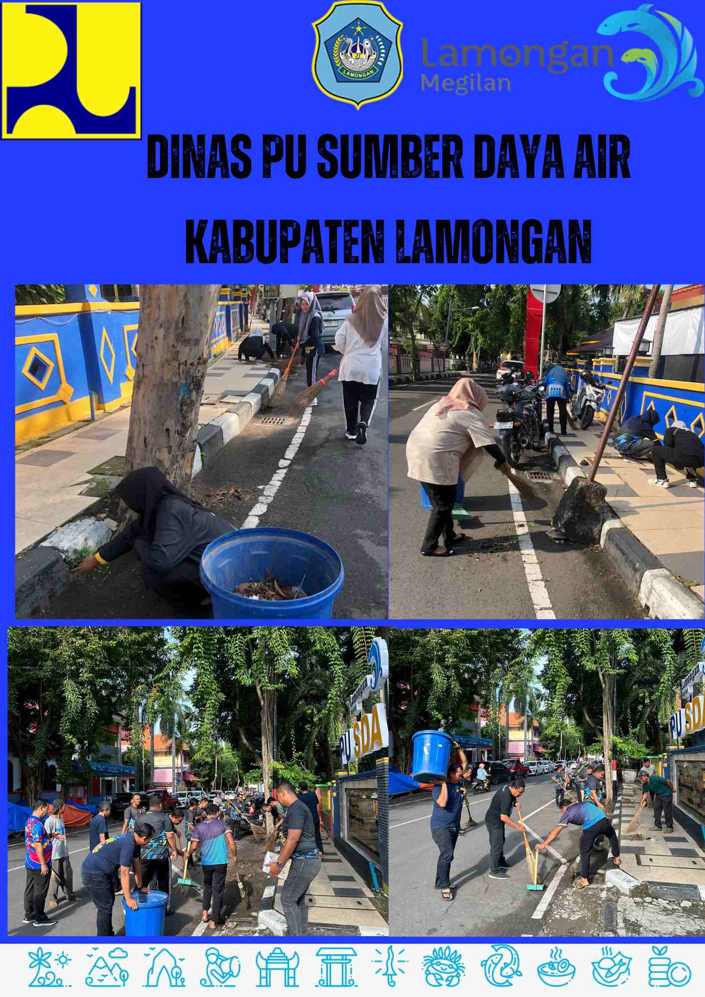 Kerja Bakti Di Dinas PU Sumber Daya Air Kabupaten Lamongan