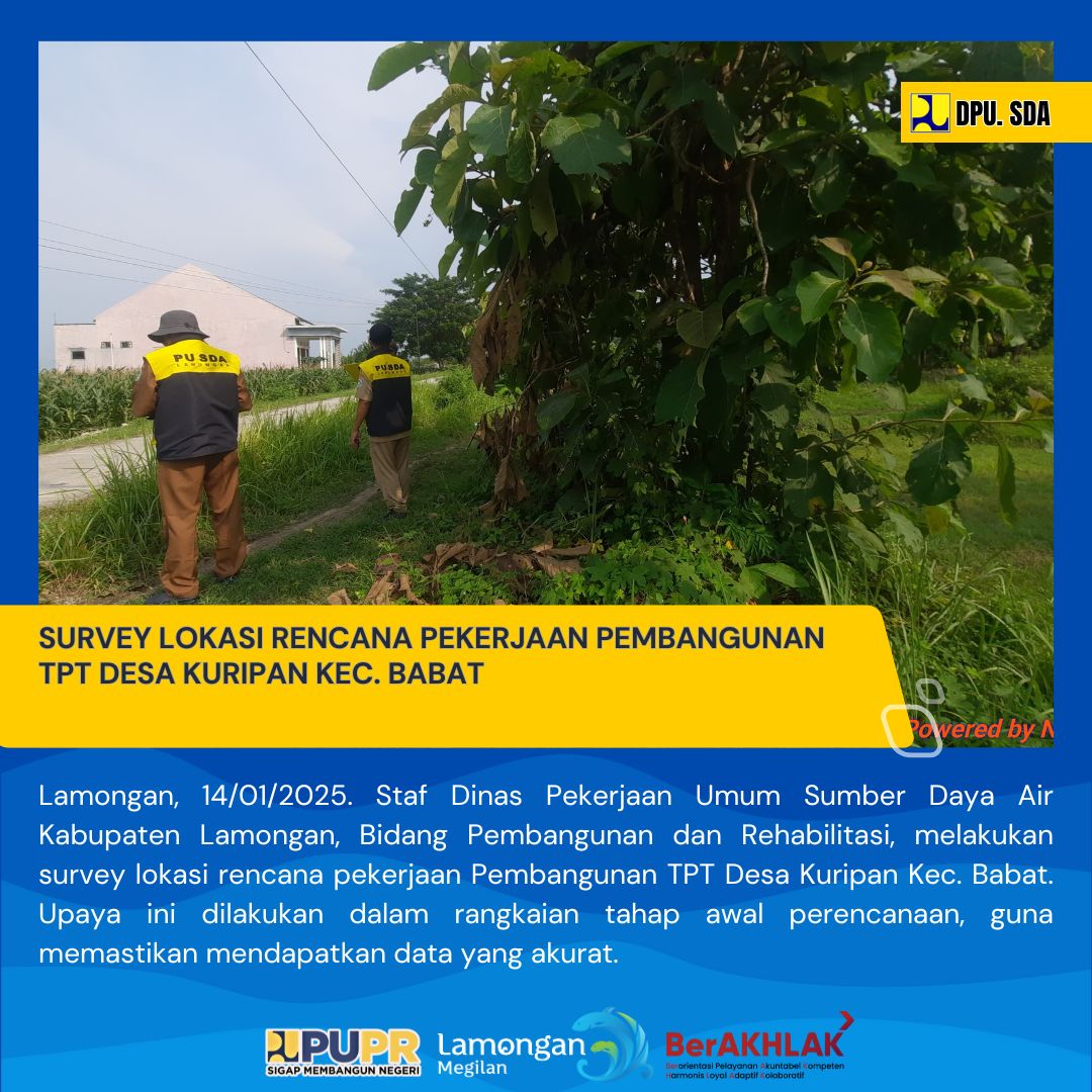 SURVEY PERENCANAAN PEKERJAAN PEMBANGUNAN TPT DESA KURIPAN KEC. BABAT